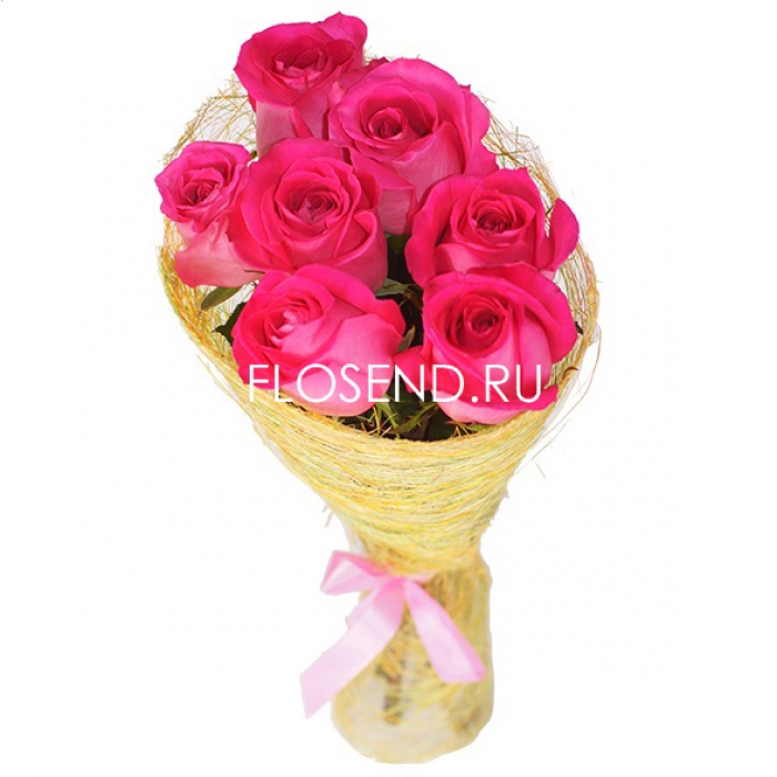 Букет «7 розовых роз»